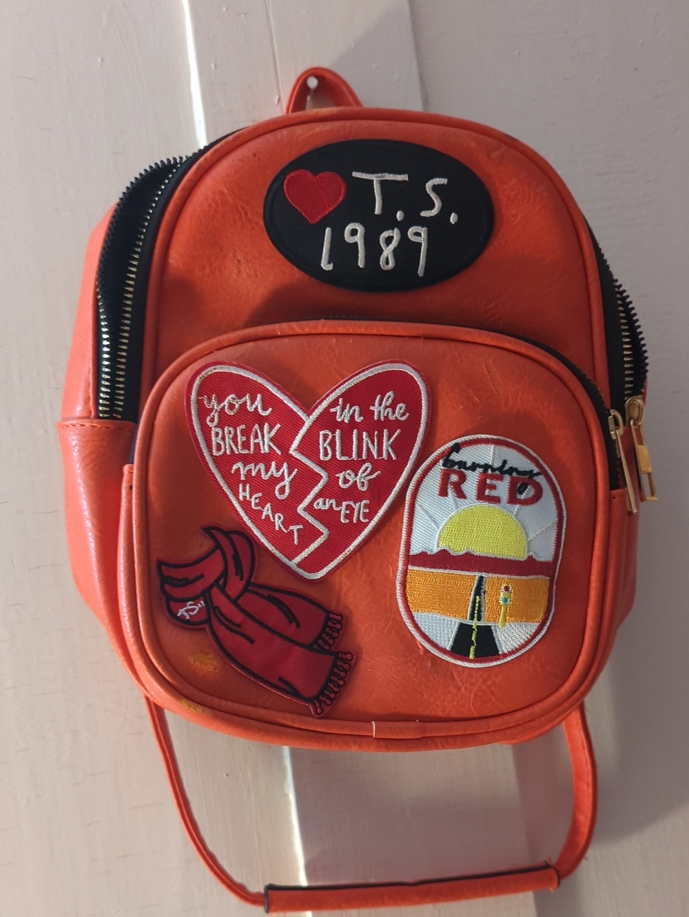 Taylor Swift 1989 Red Patch Orange Mini Backpack